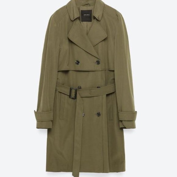 Sold - Zara DOUBLE-BREASTED BUTTONED TRENCH COAT - Picture 4 of 8